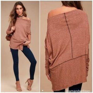 We The Free People Londontown Thermal Tunic Top in Rust, XS